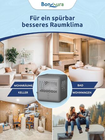 Набір осушувачів повітря BonAura (4 пристрої + 8 змінних картриджів по 400г) без електрики для підвалу та ванної, до 40м², захист від плісняви та вологості