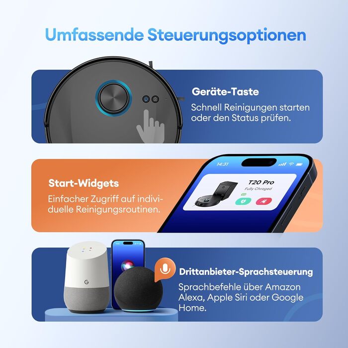 Робот-пилосос Ultenic T20 Pro з функцією миття підлоги, 8000 Па, станція самостійного очищення 3,5 л, для видалення шерсті тварин та килимів, AI-лазерне уникнення перешкод, керування через додаток