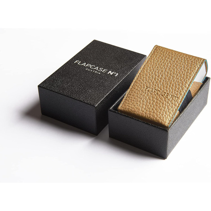 FLAPCASE No. 1 • Gold ONE • Designer cigarette case, Made in Austria, vegan leather cigarette box for 19, 20, 21 cigarette packs, regular King-Size