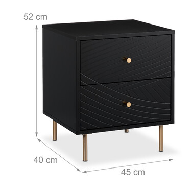 Relaxdays Nightstand with 2 Drawers
