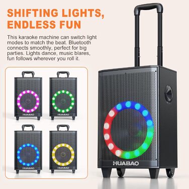 Bluetooth-караоке-система A115 з 2 мікрофонами, 11 динаміками, акумулятором 8800 mAh, світловим ефектом, FM/AUX/USB/TF, регулюванням басів та високих частот