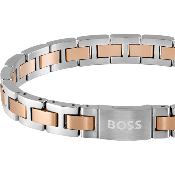 Чоловічий браслет BOSS METAL LINK ESSENTIALS з застібкою-кнебелем, сталь (двоколірний)