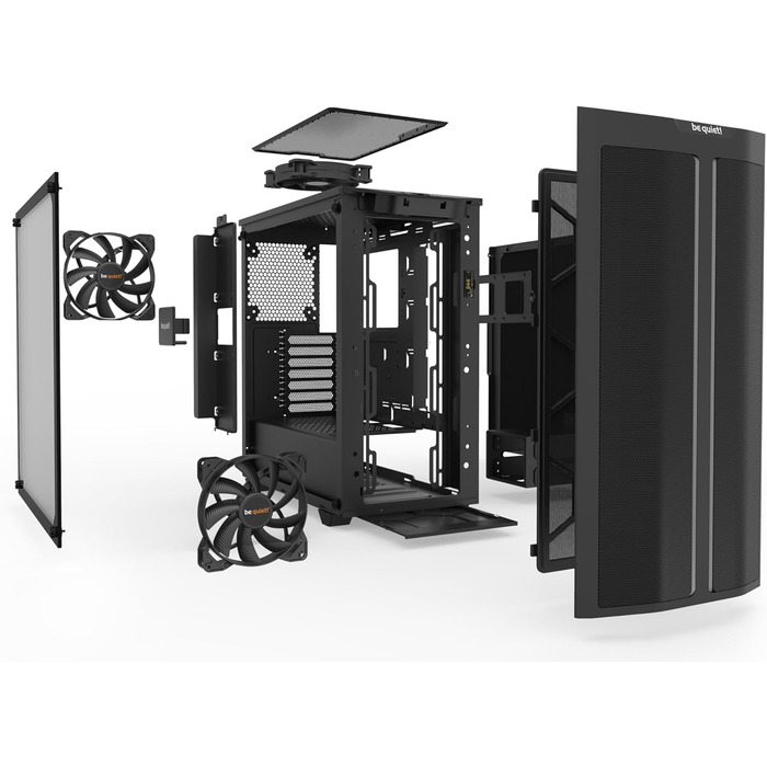 be quiet! Pure Base 500DX Black - корпус ПК з 3 вентиляторами Pure Wings 2, ARGB підсвічуванням, підтримка радіаторів до 360 мм, скло