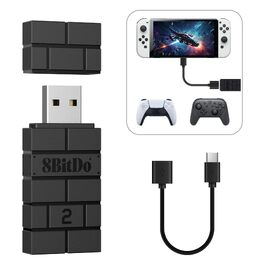 Бездротовий Bluetooth адаптер 8BitDo USB Wireless Adapter 2 для Windows 10, Switch, Android, Raspberry Pi, PS4/PS5, Xbox Series