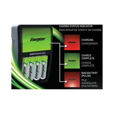 Зарядний пристрій Energizer для батарейок AAA R3 та AA R6 + 4 акумулятори AA 2000mAh