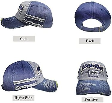 Кепка бейсболка Vintage Baumwolle з бавовни, випрасувана джинсова, ретро, з витертими краями, для чоловіків та жінок, регульованого розміру, стильна, спортивна, кепка-трекер, класична, hip hop