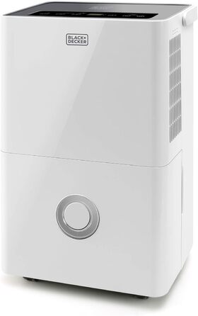 Зволожувач повітря BLACK+DECKER BXDH12E, 12 л/24 год, функція сушіння, 2 швидкості, 1.8 л резервуар, програмування 24 год, знімний та миючий фільтр, до 25 м2, тихий (20 л/день)