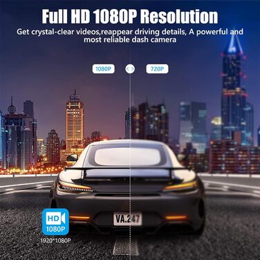 Автокамера 4K, Dashcam для авто, передня та задня, з SD-карткою 32GB, з паркувальним режимом, нічне бачення IR, G-сенсор, циклічна запис (стандартна версія)