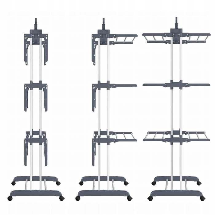 Велика підлогова сушарка для одягу та білизни XXL, складана, чорна