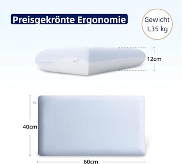 Подушка для офісного крісла EGO HOME з піною з пам'яті, 60x40 см, антиковзаюча, для ігор, авто, комп'ютерного крісла, інвалідного візка