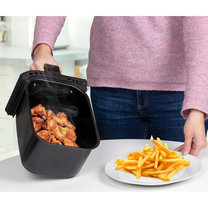 Аерофритюрниця Air Fryer 5л, 1450 Вт, велика чаша XL, рожева