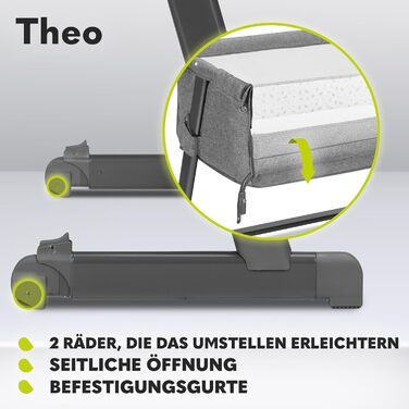 Lionelo Theo 2-in-1 Baby Cot, Travel Cot for Baby, Bedside Cot for Baby from Birth up to 9 kg, Height Adjustment, Recline Adjustment, Foldable Side Rail, Mattress, Mosquito Net (Grey) Grey 1 Piece (1-Pack)