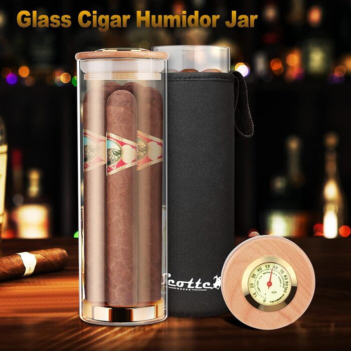 Вишуканий тютюнець для сигар Scotte Humidor, подарункова коробка для 5 сигар, футляр для подорожей