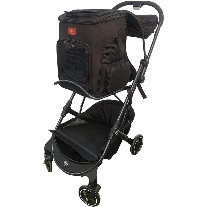 Розширюваний рюкзак для домашніх тварин One for Pets для котів та собак, чорний колір