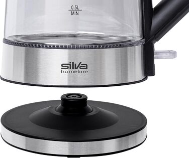 Скляний чайник SILVA SCHNEIDER KL-G 2007, 1.7 л, 2200 Вт, з кришкою Easy-Fill