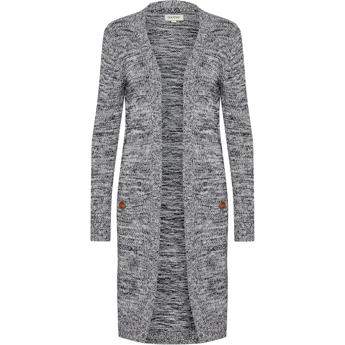 Жіночий в'язаний кардиган OXMO OXPhietta з грубої в'язки, довгий рукав, накладні кишені, 100% бавовна, Regular fit (XXL, Insignia B (791991))