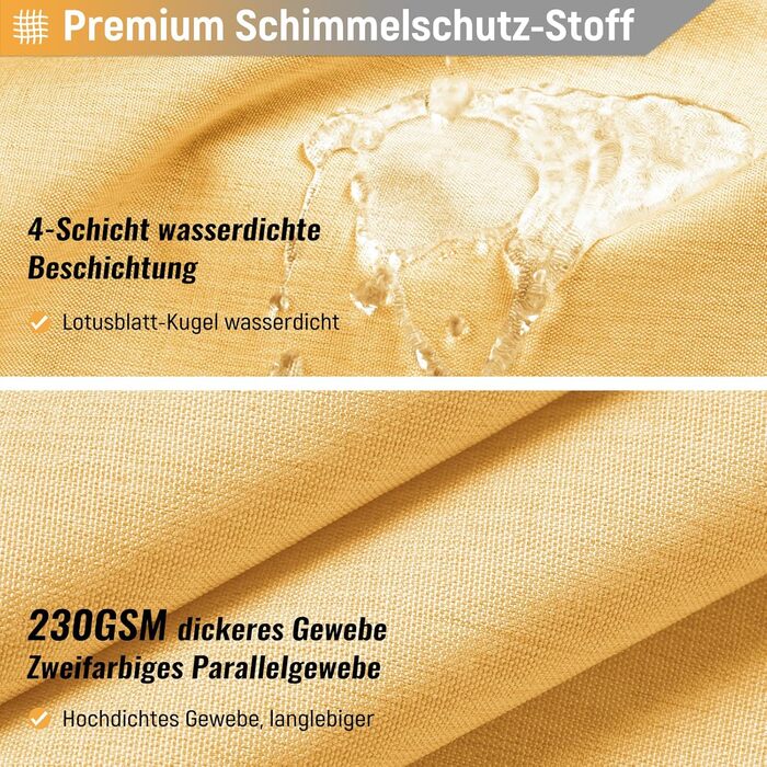 Шторка для душу BTTN, тканинна, 180x200 см, льонова текстура, антигрибкова, миється, з 12 гачками, сучасний дизайн, водовідштовхувальна, з обтяжувачем, для ванни, кремового кольору