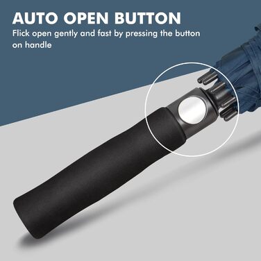 Чоловічий/Жіночий парасолька NINEMAX великий, штормостійкий, автоматичний, L/XL/XXL, морського кольору, 137 см