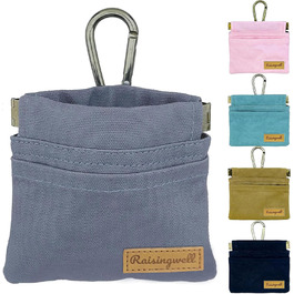 Сумка для корму для собак Leckerlibeutel: міцна бавовняна сумка для прогулянок з карабіном та самозакривною застібкою. Ідеально для подорожей та активного відпочинку (сірий)