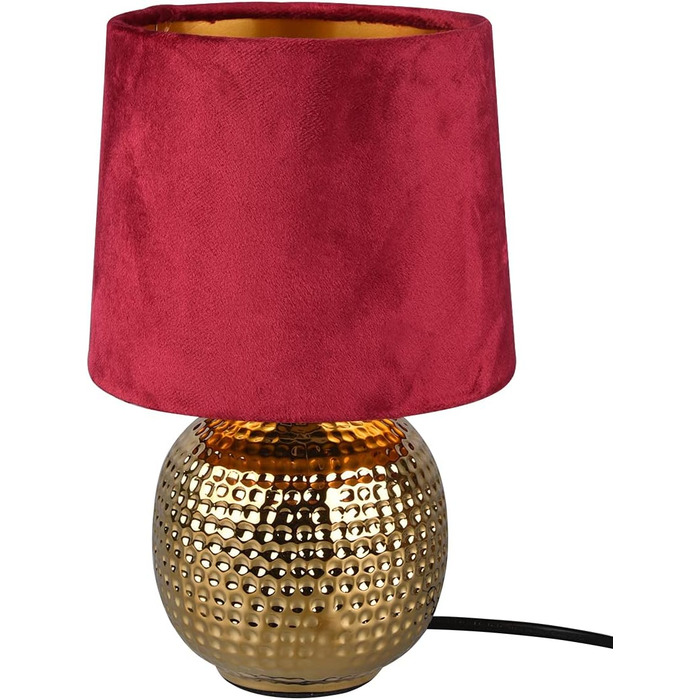 Настільна лампа Reality Leuchten Sophia, кераміка, зелений/золотий абажур, E14, 16 см