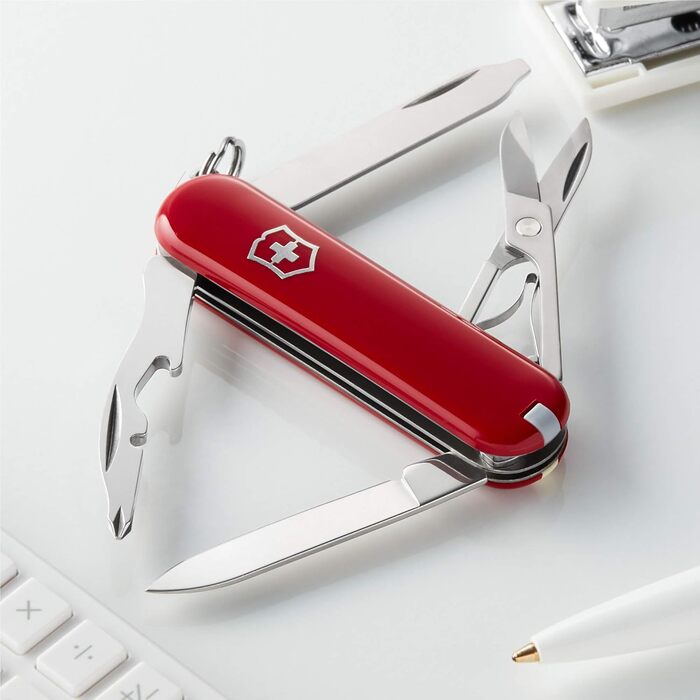 Швейцарський ніж Victorinox Rambler Klein, 10 функцій, червоний (з Phillips викруткою та ножицями)