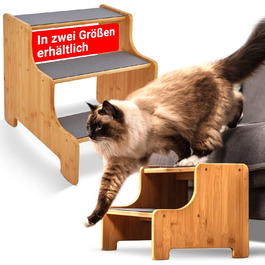 AMAZING dog stairs for small, medium, and large dogs, cats. 3 steps | Pet stairs, for young and old cats | 40 cm high for sofa, bed | Gentle on joints, an alternative to dog ramps (2 wide steps)