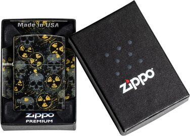 Бензинова запальничка Zippo Nuclear Skulls 540, кольорова, вітростійка, багаторазова, подарункова коробка, оригінал США