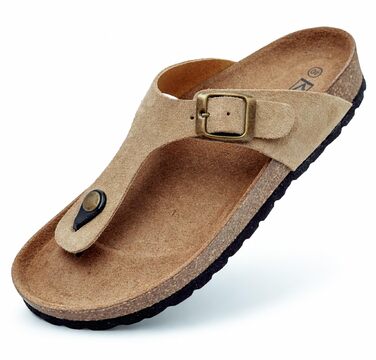 Сндалі шкіряні Ledersandalen анатомічні з корковою устілкою, тауп (Taupe), 41 EU, Іспанія
