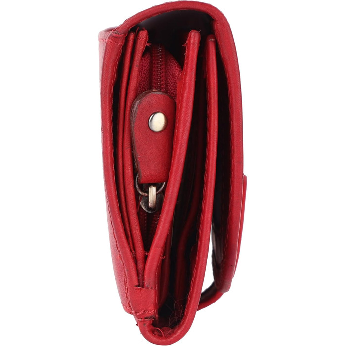 Benthill Women's Wallet Genuine Leather - Wallet with RFID Protection - Wallet with Many Card Slots - Genuine Leather Vintage Women's Wallet including Gift Box, Color: Red