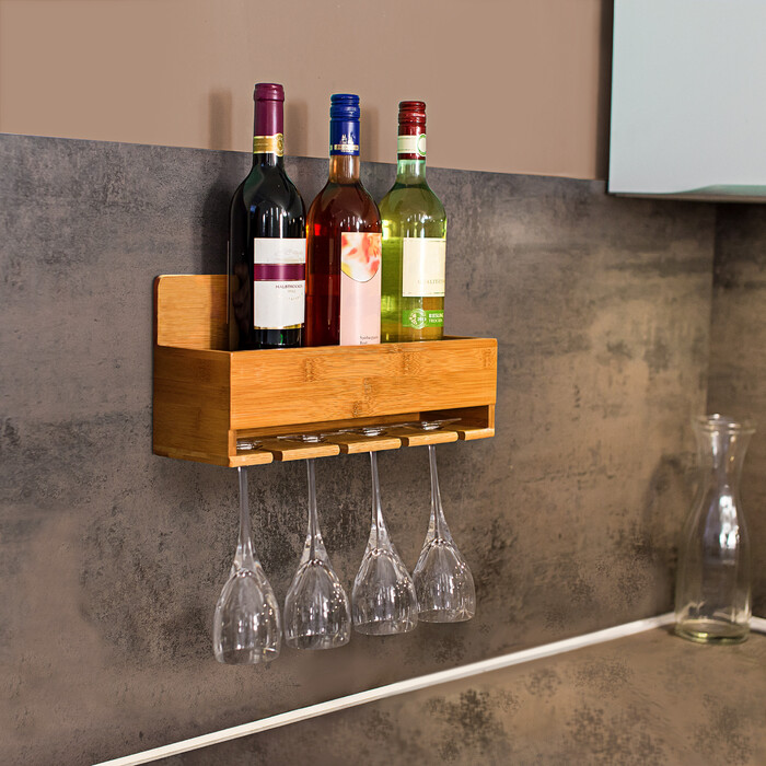 Wine Rack with Glass Holders