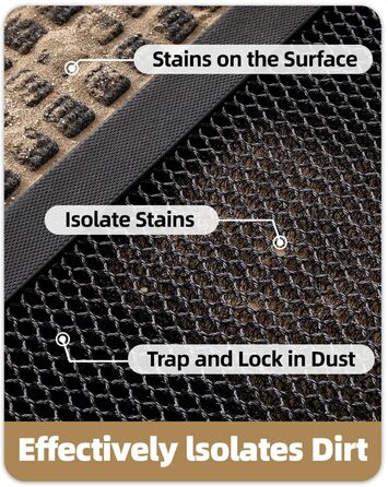 Килимок для дому та вулиці COLOR&GEOMETRY 43x76 см - антиковзаюча, легко миється, для входу, сірий/чорний