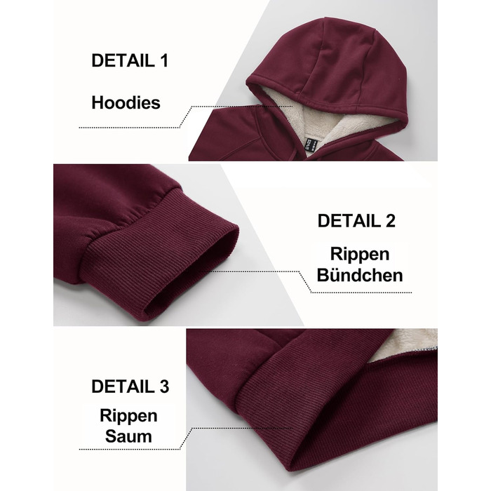 Капюшонний світшот Cavva для чоловіків: флісова тканина, захист від вітру та вологи, бавовна, теплий, армійного кольору (вишневий, XL)