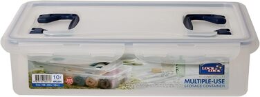 LocknLock PP CLASSIC Storage Box with Lid and Handles | 361 x 274 x 212 mm | 100% Airtight | Semi-Transparent Storage Container | Storage Container with Lid for Household Items (10 L)