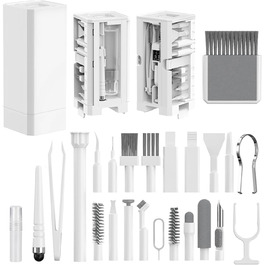 Набір для чищення клавіатури 32 в 1: для iPhone, iPad, ноутбука, ПК, AirPods, камери та іншого. Аксесуари для чищення мобільних пристроїв та електроніки (білий)