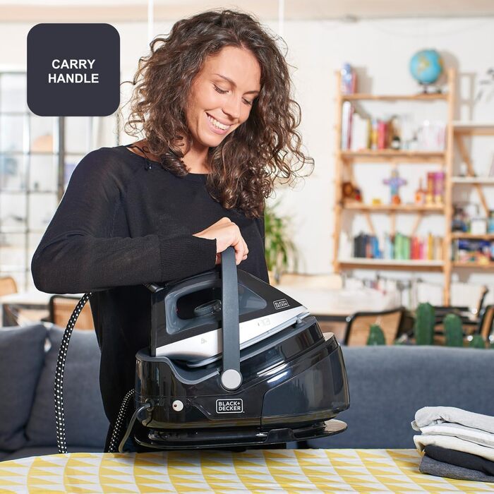 Праска Black+Decker BXSS2401E, 2400 Вт, відпарювач, 1,5 л, регулювання температури, ECO-режим, готова за 1 хв