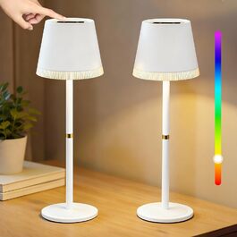 Настільна LED лампа бездротова OUTON з RGB підсвіткою, акумуляторна, сенсорне керування, димування, IP54, чорна (2 шт)