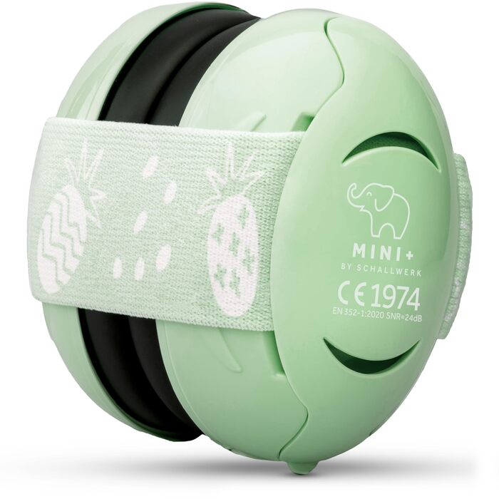 Schallwerk Mini+ - Навушники-захисники вух для малюків - високоякісні шумозаглушувачі для дітей - захист вух для дітей, захист вух для немовлят, навушники-захисники вух для немовлят, шумозаглушувачі Matcha Green