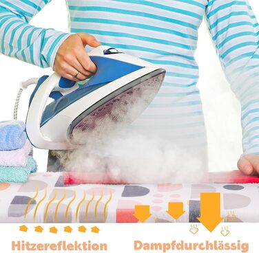 Чохол для прасувального столу Pottwal Neu Premium, коричневий півколо, 30-35см x 108-115см (M), для прасування з парою