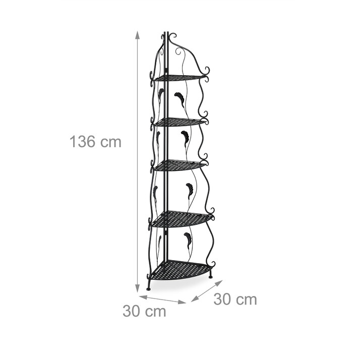 Metal Corner Shelf with 5 Tiers