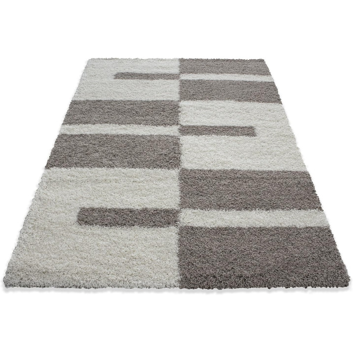 Ширба HomebyHome Shaggy 140x200 см - пухнастий килим з високим ворсом, колір антрацит. Підходить для вітальні, спальні, кухні.