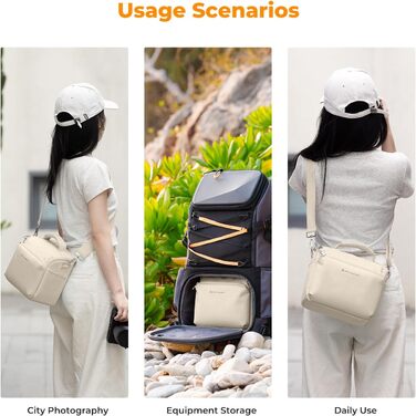 Сумка-рюкзак для фотокамери K&F Concept Beige - для фотографів, повсякденне використання