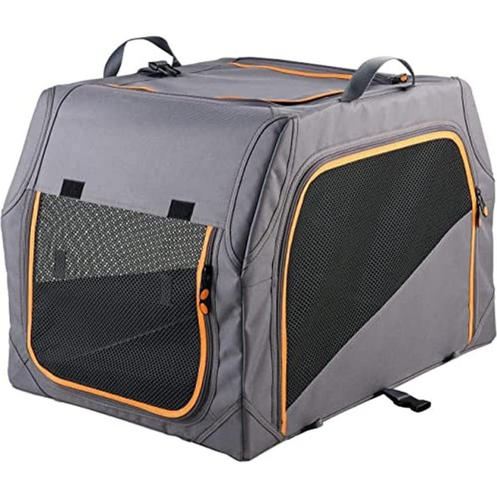 Складана переносна переносна собача будка HUNTER з алюмінієвим каркасом, сірого/помаранчевого кольору, S (106 x 71 x 69 см)