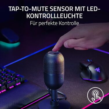 Мікрофон Razer Seiren V3 Mini - компактний USB мікрофон з LED-індикатором та інтегрованим демпфером
