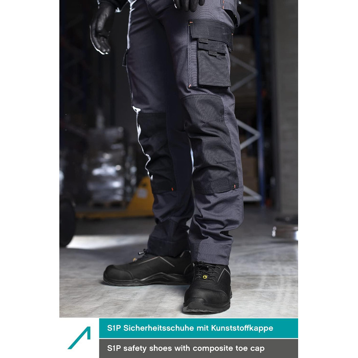 Робоче взуття ACE Sapphire S1-P - безпечне взуття з металевим носком для жінок та чоловіків - надзвичайно легке, блакитно-чорне (36 EU, сіро-чорне)