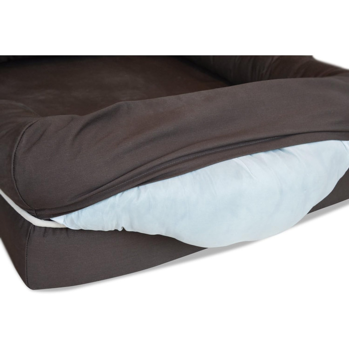 Ліжко для собак та котів PetFusion Ultimate Solid Memory Foam 2.5' - ортопедичне, коричневе, 91 x 71 x 23 см
