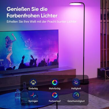 Стельовий світильник SIBRILLE 36W з регулюванням яскравості, RGB, для вітальні, спальні, офісу