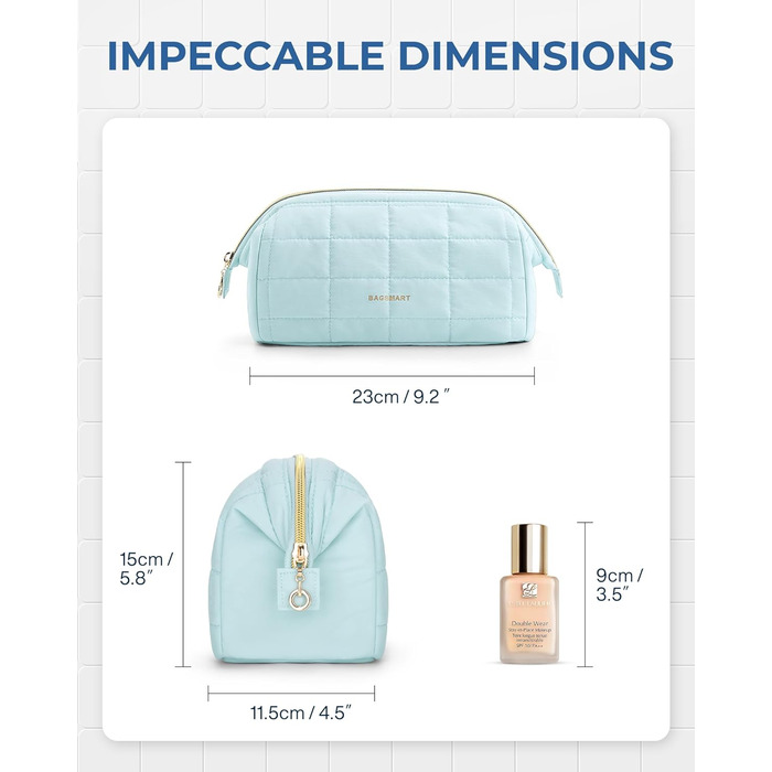 BAGSMART Косметичка для макіяжу, жіноча дорожня косметичка, органайзер для косметики, світло-блакитна