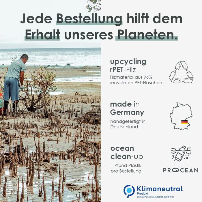 Килимок для столу повстяний 80x40 см Easy and Green® (Німеччина) - мишка, офіс, еко-фетр, сірий
