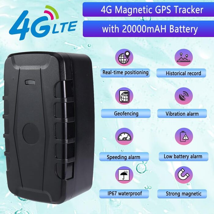 GPS-трекер для авто TKMARS 4G, магнітний, 20000 мА·год, водонепроникний IP67, без абонплати, великий радіус дії, кілька режимів сигналізації, безкоштовний додаток, модель TK918