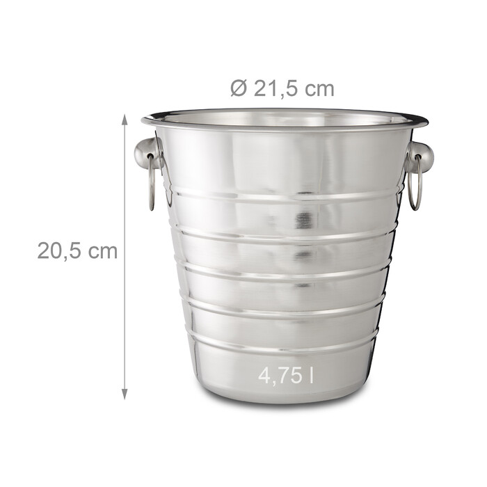 Relaxdays Stainless Steel Champagne Cooler with Handles